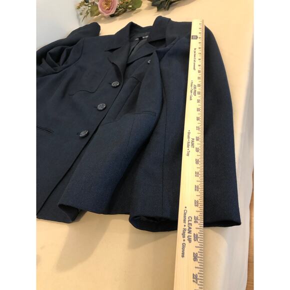 Evan-Picone Woman Plus 22W Jacket 4 Pockets Lapel Notch Collar Blue Long Sleeve - Picture 10 of 11
